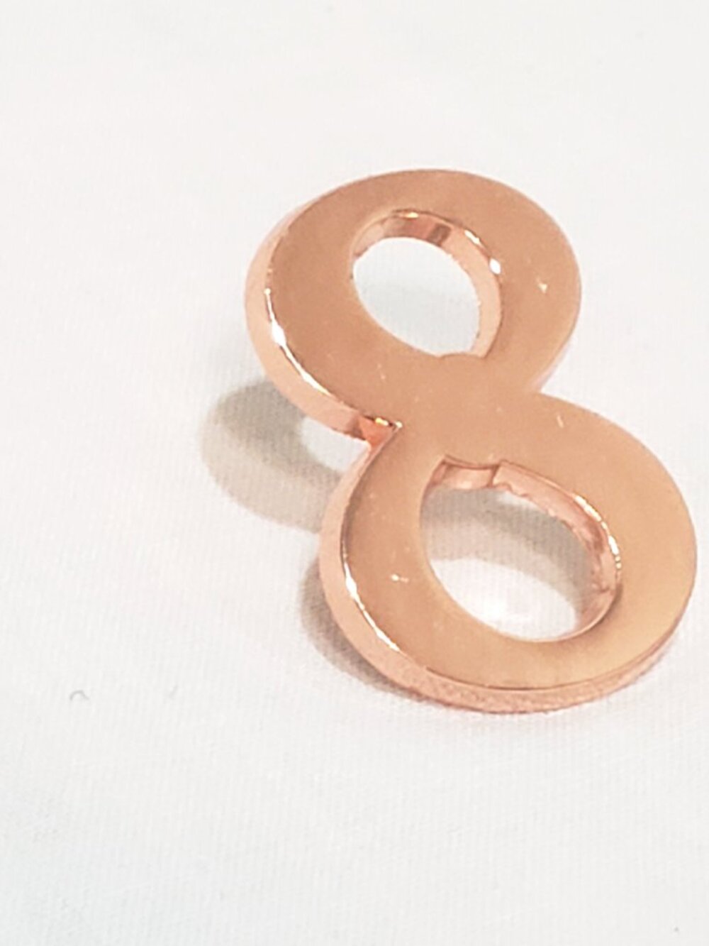 Number Eight 8 Lapel Pin 1" Copper color